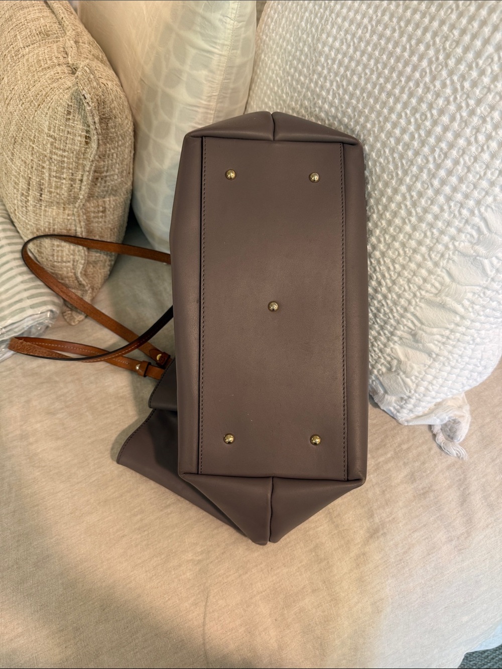 Dooney & Bourke Gray Tote with Tan Leather Handles - Picture 5 of 5